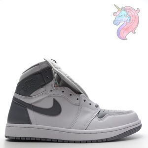 Mens Size 10 Nike Air Jordan 1 Retro High OG Stealth White Gray 555088 037 New